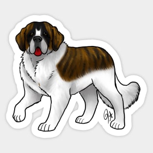 Dog - Saint Bernard - White and Brindle Sticker